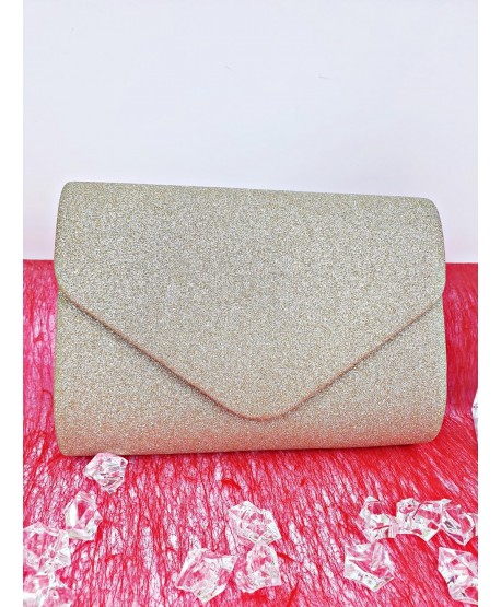 Torebka kopertówka złota brokatowa