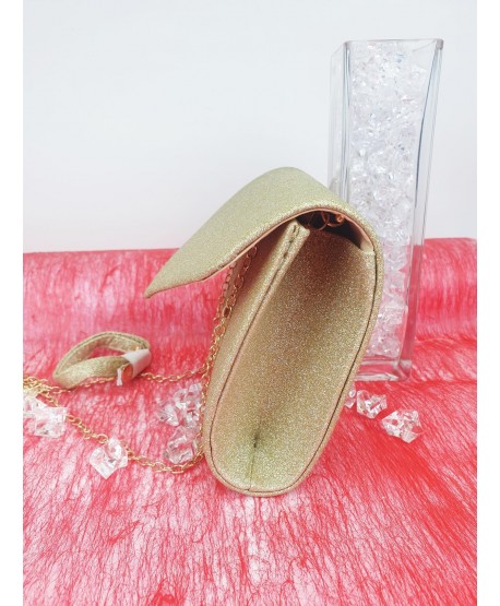 Torebka kopertówka złota brokatowa