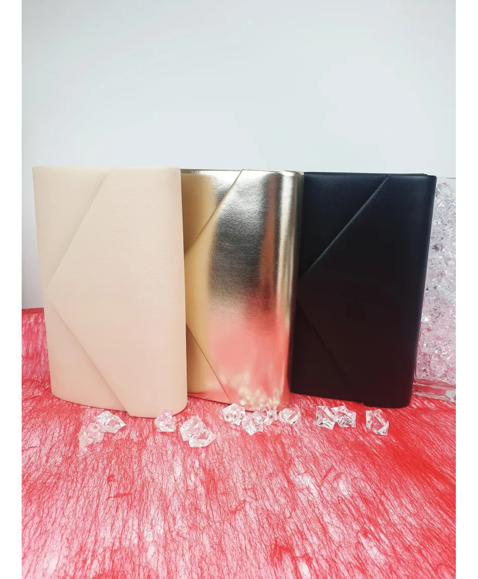 Torebka kopertówka złota czarna nude