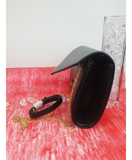 Torebka kopertówka złota czarna nude