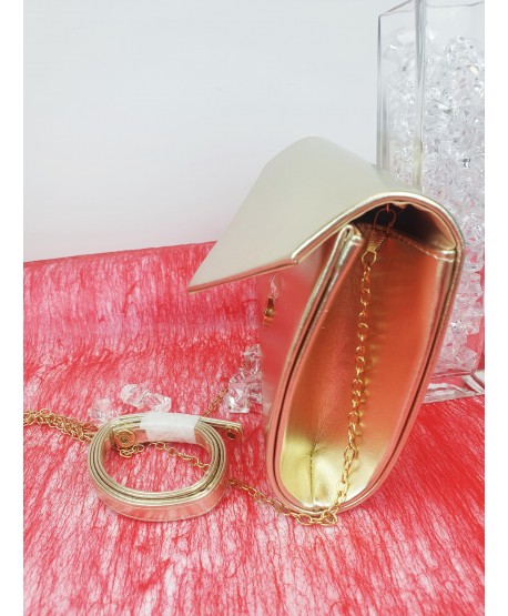 Torebka kopertówka złota czarna nude