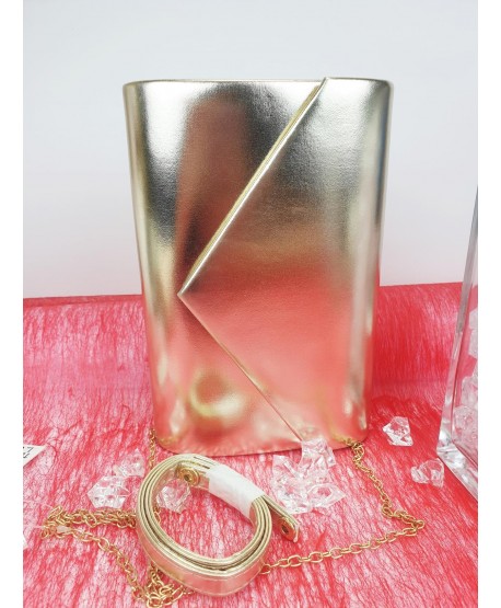 Torebka kopertówka złota czarna nude