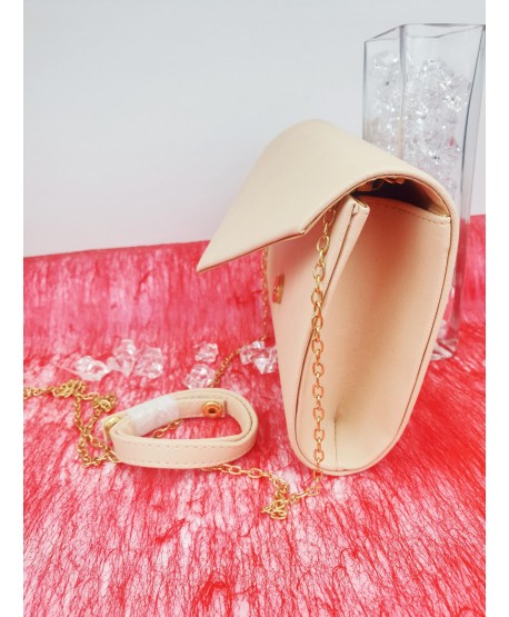 Torebka kopertówka złota czarna nude