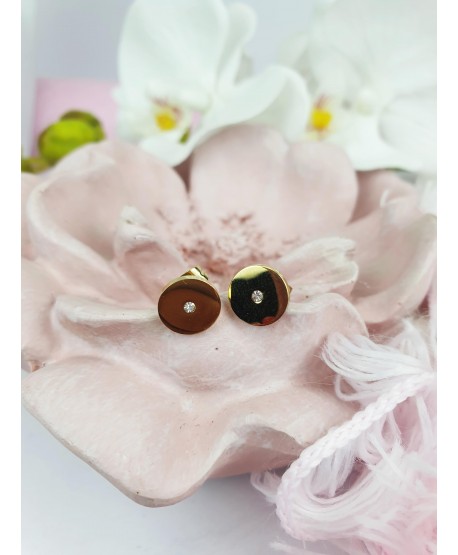 Kolczyki stal kółeczka z cyrkonią