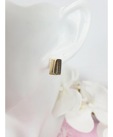 Kolczyki stal blaszki z drogą grecką