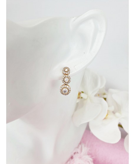 Kolczyki stal trzy cyrkonie