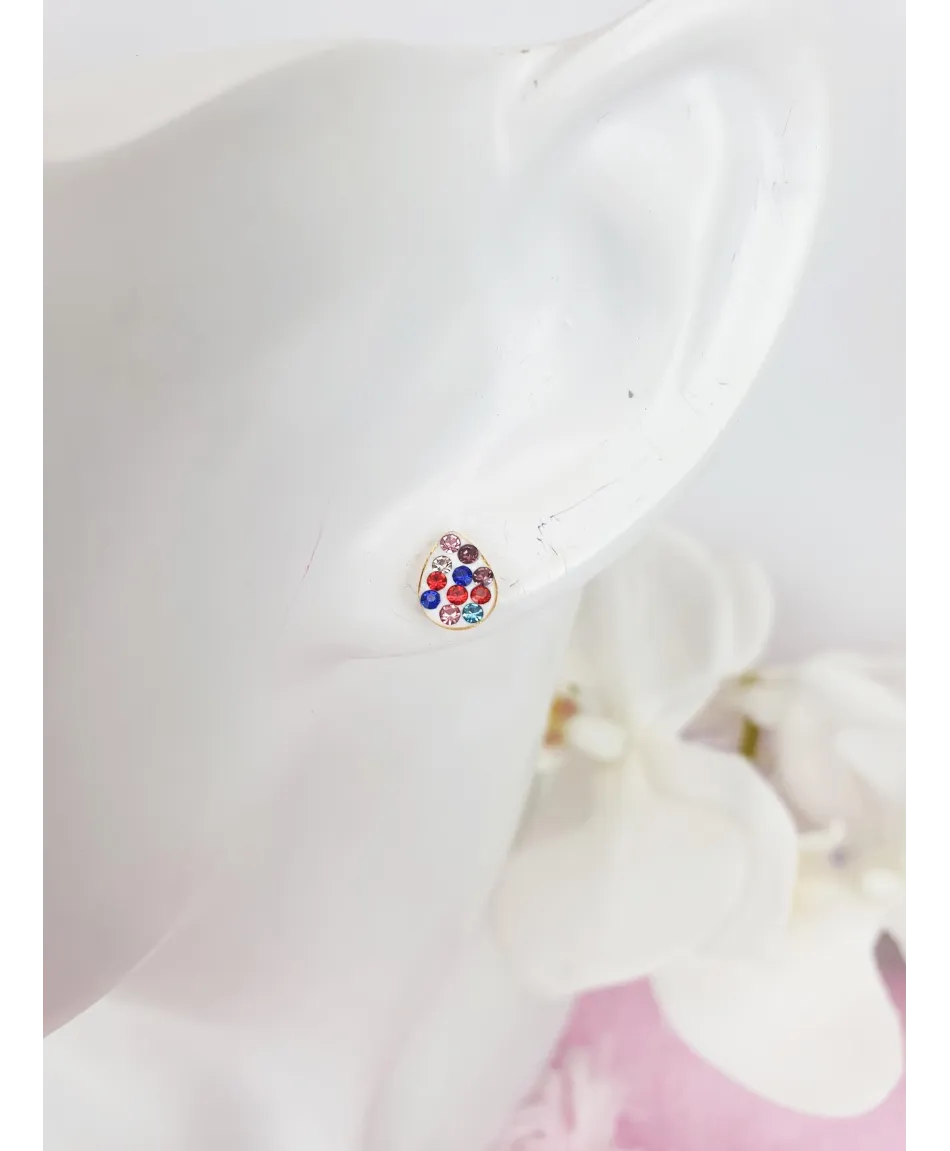 Kolczyki stal cyrkoniowe łezki