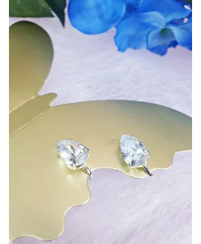 Klipsy srebrne cyrkonie różne kształty