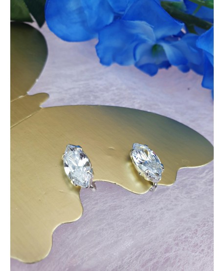 Klipsy srebrne cyrkonie różne kształty