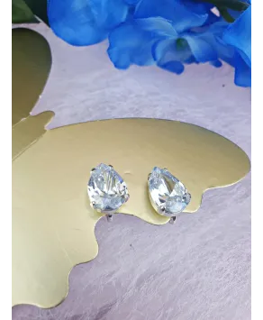 Klipsy srebrne cyrkonie różne kształty