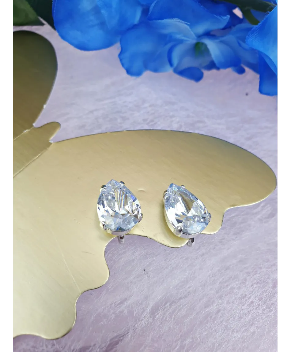 Klipsy srebrne cyrkonie różne kształty