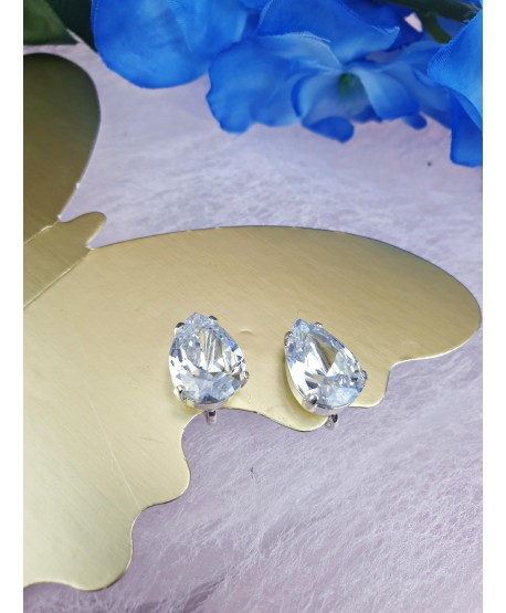 Klipsy srebrne cyrkonie różne kształty