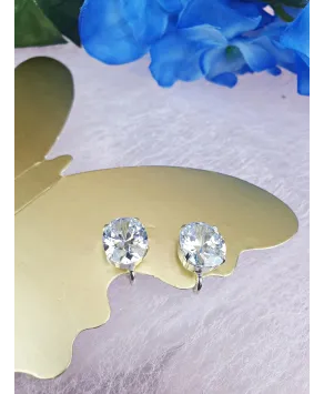 Klipsy srebrne cyrkonie różne kształty