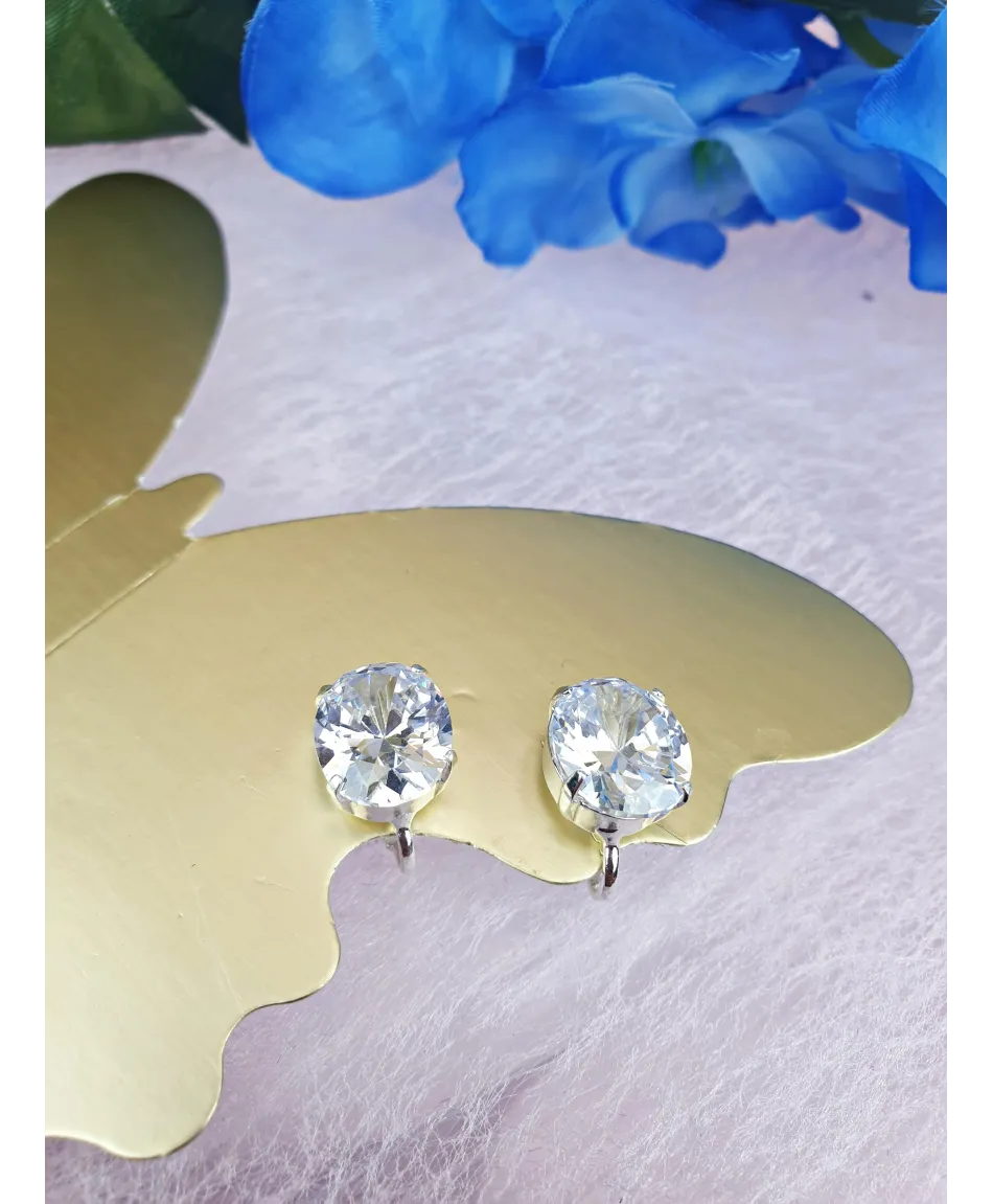 Klipsy srebrne cyrkonie różne kształty