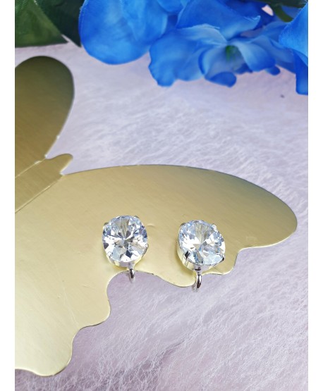 Klipsy srebrne cyrkonie różne kształty