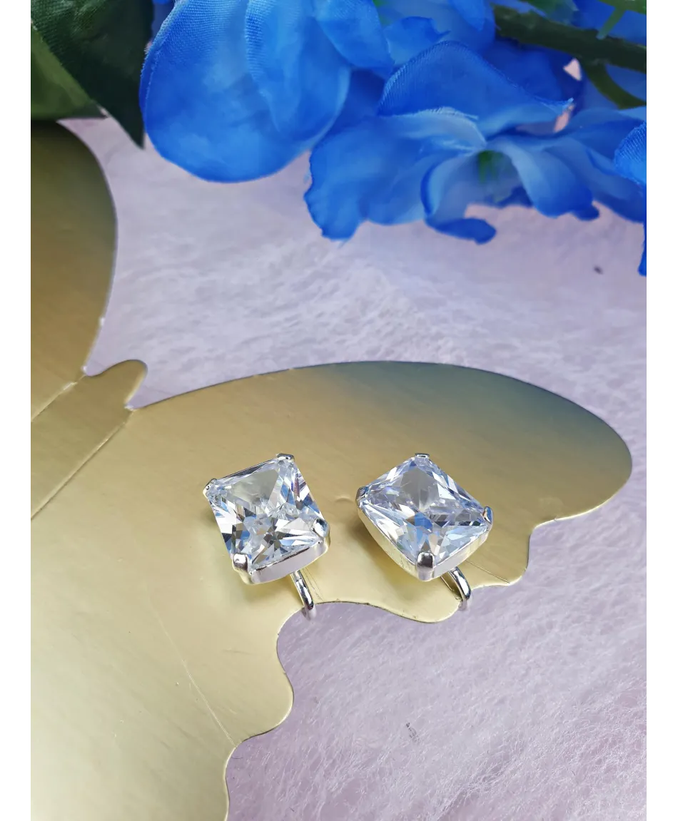 Klipsy srebrne cyrkonie różne kształty