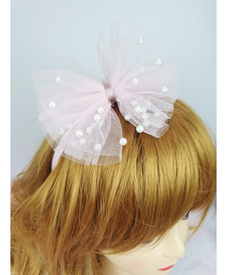 Opaska z dużą tiulową kokardą