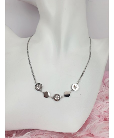 Naszyjnik srebrny stal cyfry rzymskie