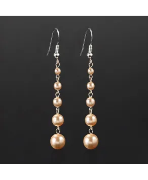Kolczyki perła błyszcząca pudrowy róż