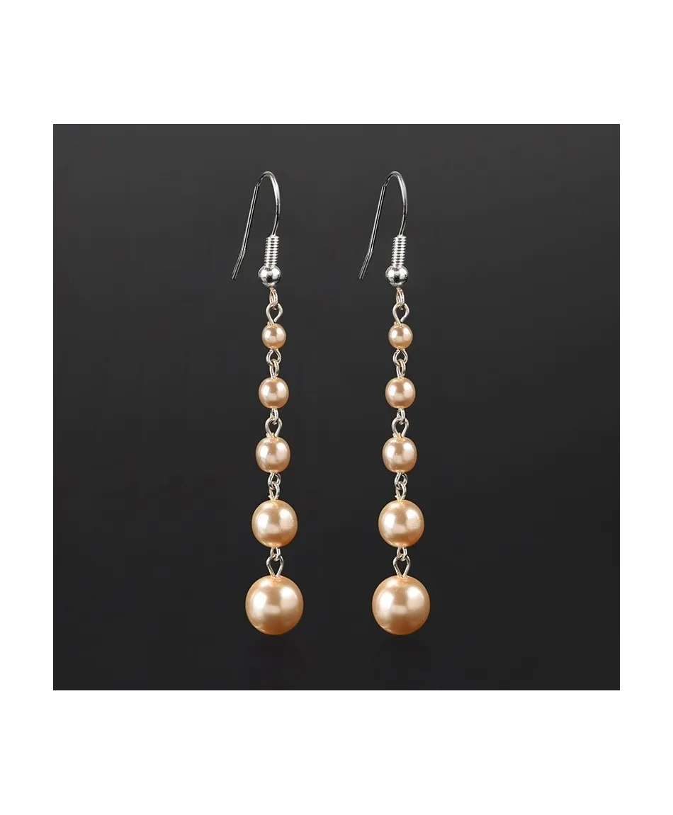 Kolczyki perła błyszcząca pudrowy róż