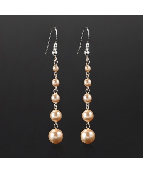 Kolczyki perła błyszcząca pudrowy róż