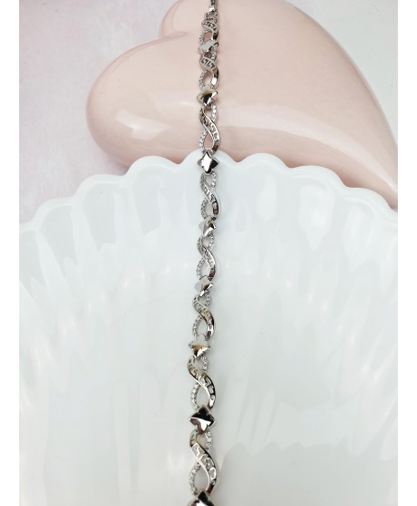 Bransoletka srebrna stal znaki nieskończoności