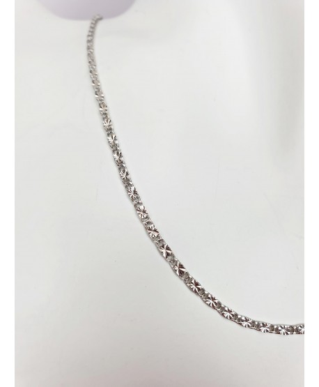 Łańcuszek srebrny ozdobny stal 50 cm