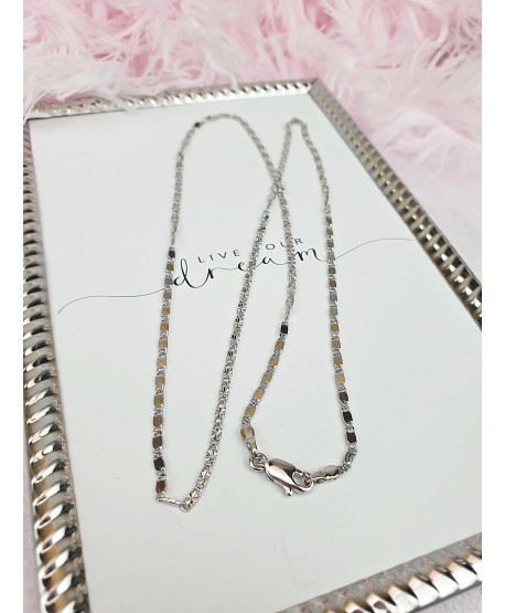 Łańcuszek srebrny ozdobny stal 50 cm