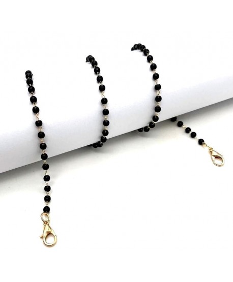 Łańcuszek do okularów czarne koraliki
