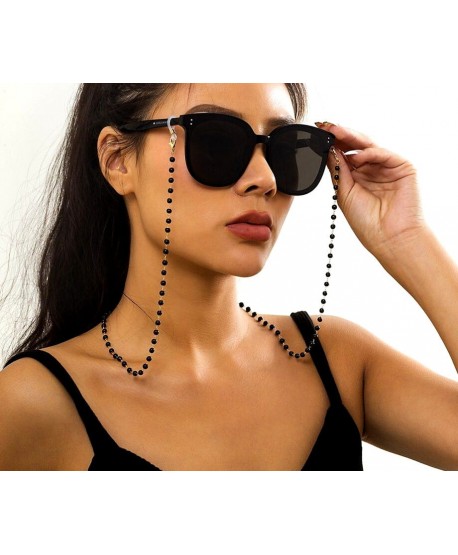 Łańcuszek do okularów czarne koraliki