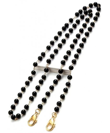 Łańcuszek do okularów czarne koraliki