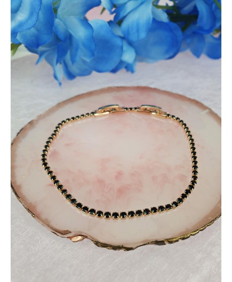 Bransoletki stal rząd cyrkonii chabrowy bordowy