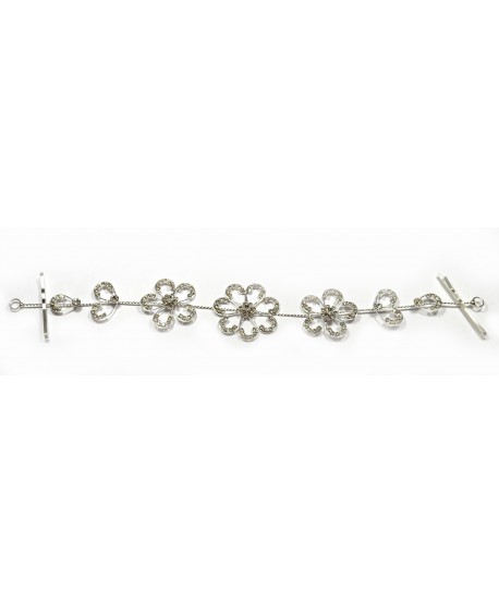 Ozdoba do włosów srebrna duże kwiaty