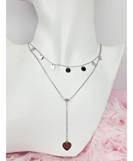 Naszyjnik celebrytka stal kaskadowa krawatka