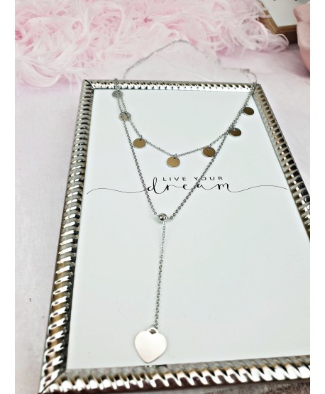 Naszyjnik celebrytka stal kaskadowa krawatka