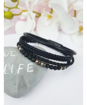 Bransoletka skórzana z koralikami