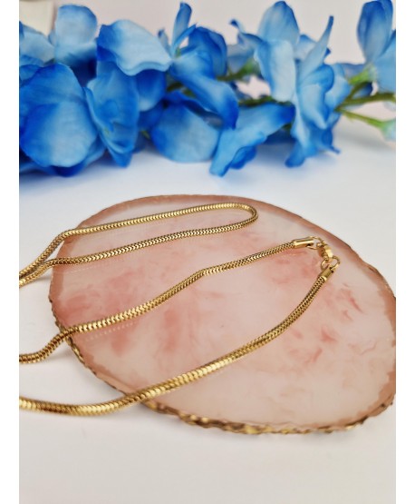 Łańcuszek stal złoty 45 cm gruba żmijka