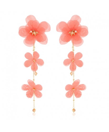 Kolczyki satynowe kwiaty