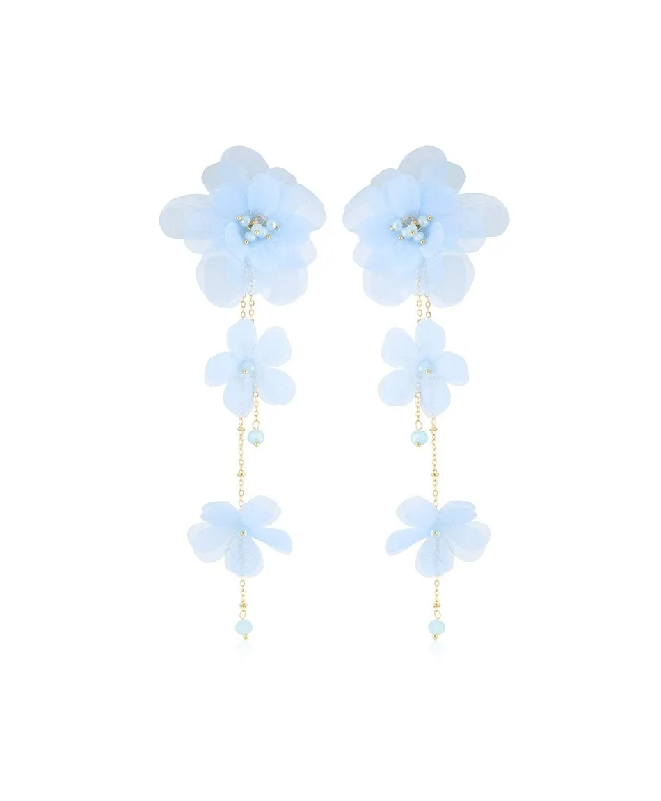 Kolczyki satynowe kwiaty