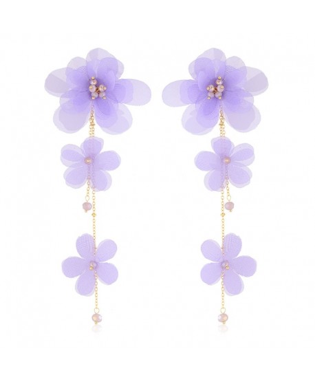 Kolczyki satynowe kwiaty