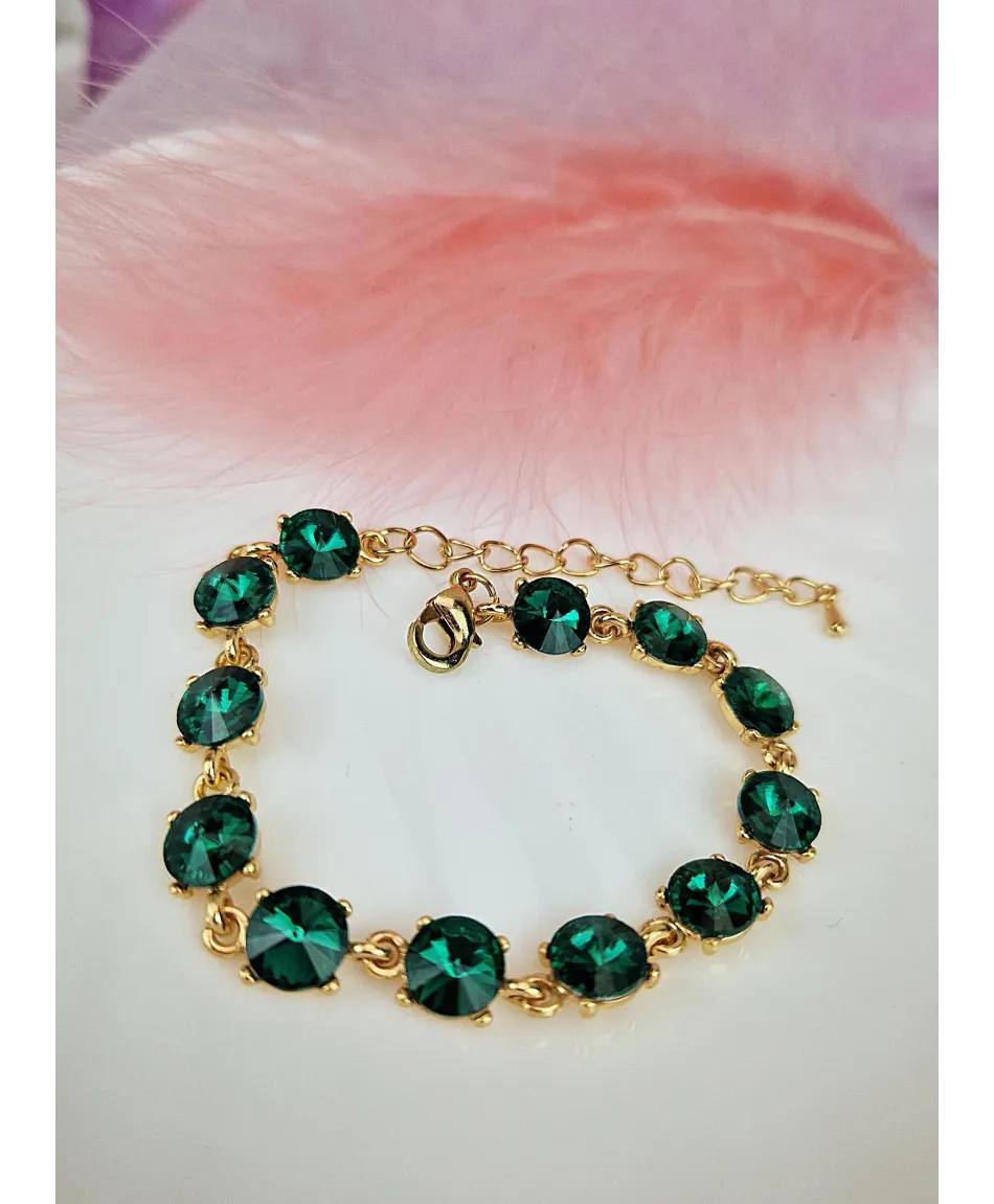 Bransoletki z kryształków czarna zielona szampańska