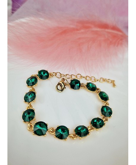 Bransoletki z kryształków czarna zielona szampańska