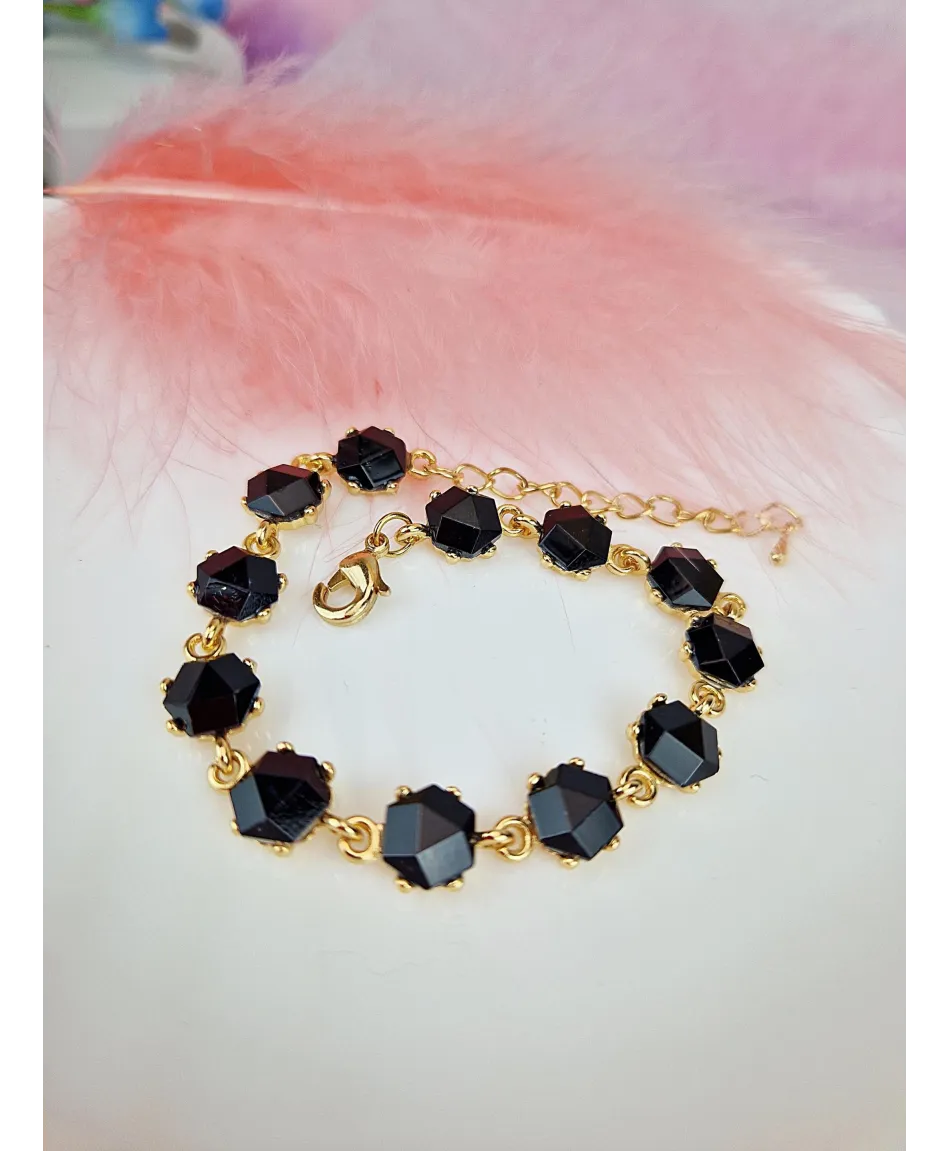 Bransoletki z kryształków czarna zielona granatowa