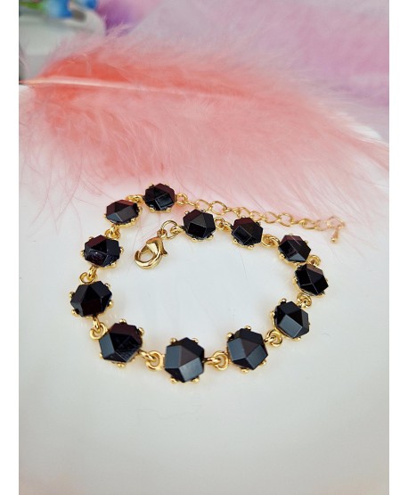 Bransoletki z kryształków czarna zielona granatowa