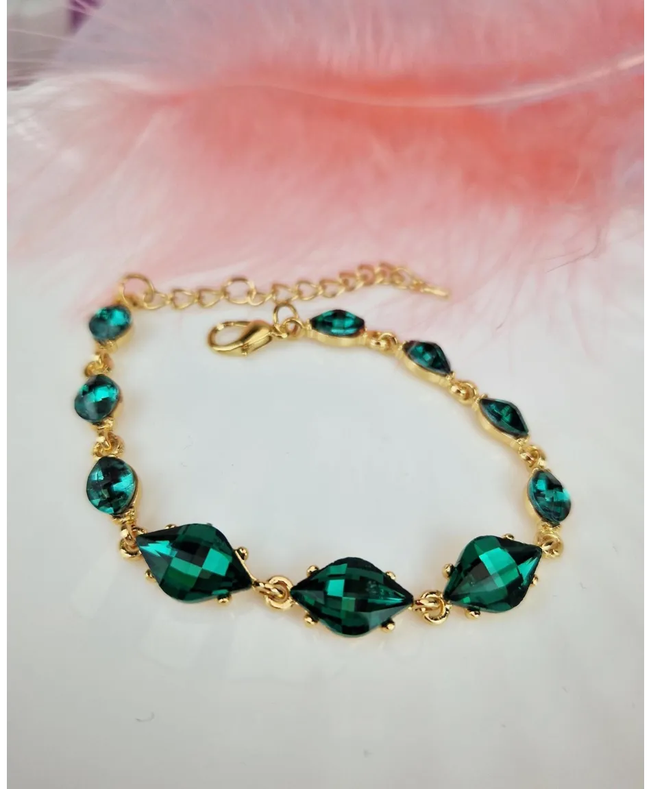 Bransoletki z kryształków czerwona zielona niebieska