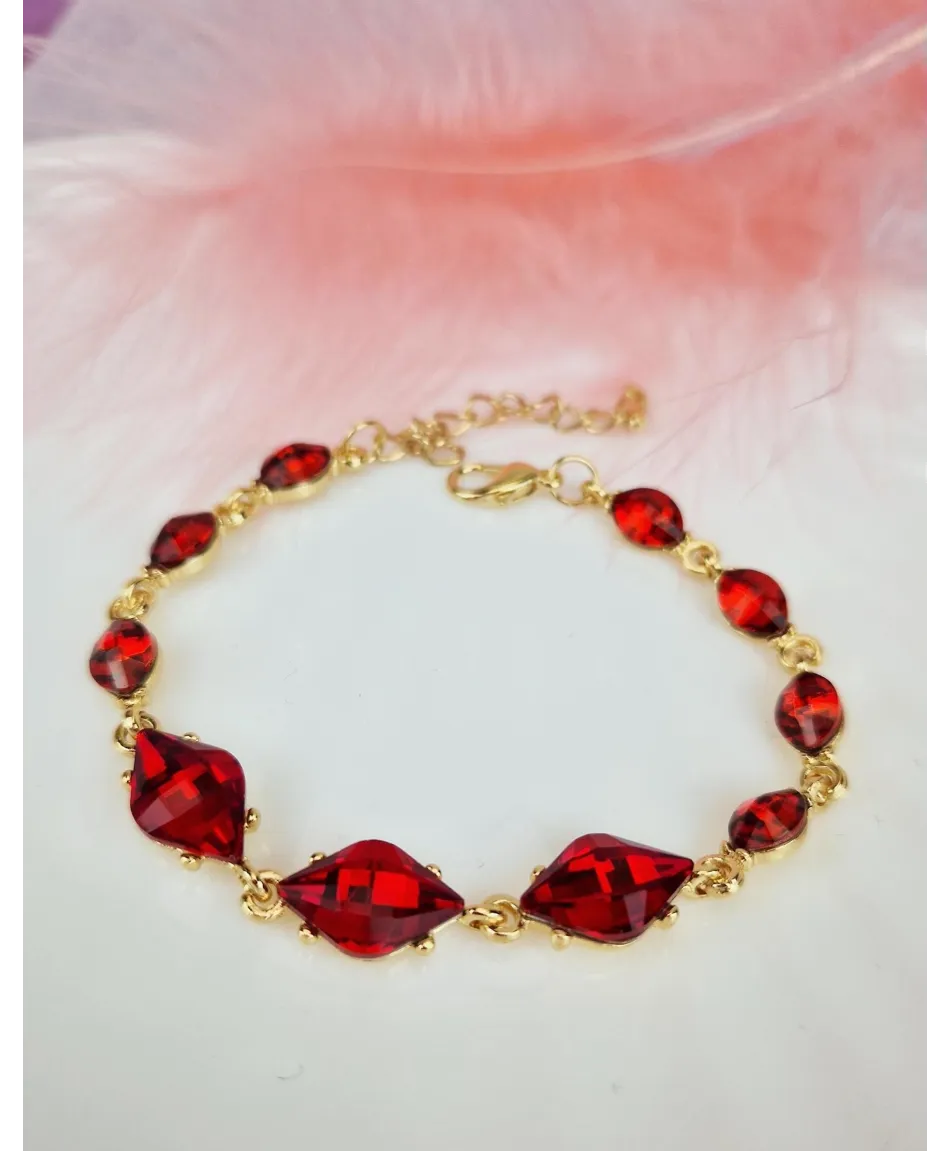 Bransoletki z kryształków czerwona zielona niebieska