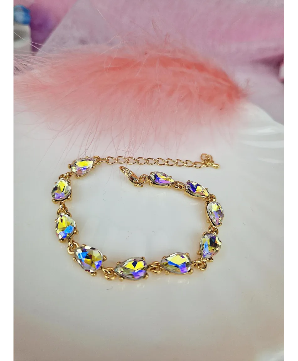 Bransoletki z kryształków złota opalizująca czarna