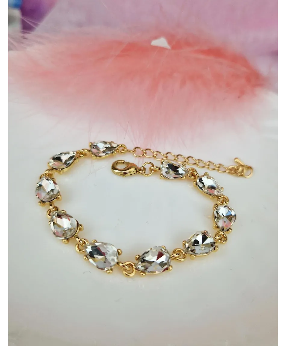 Bransoletki z kryształków złota opalizująca czarna