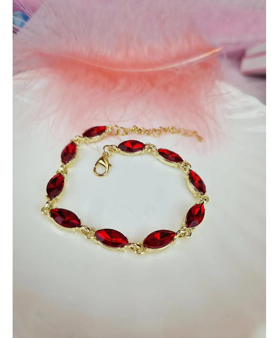 Bransoletki z kryształków czerwona zielona fuksja niebieska