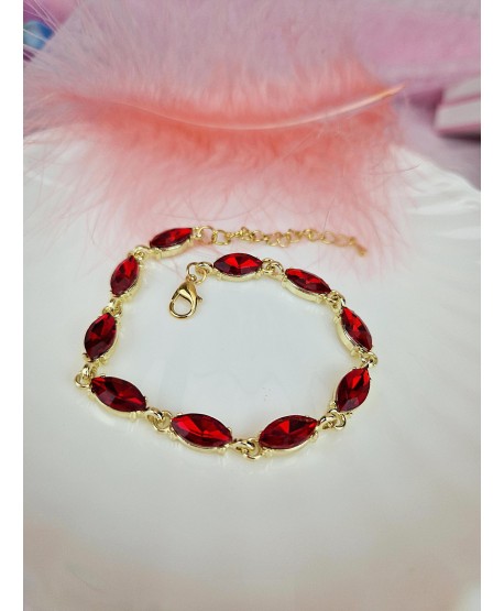 Bransoletki z kryształków czerwona zielona fuksja niebieska